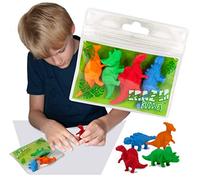 Eraser Buddiez - Dinosaur from Deluxebase. Multipack Cute Rubber Stationary Set, Colourful Novelty Erasers for Office, Classroom Essentials and School Supplies.