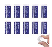 Eraser Set, Pencil Rubbers Erasers for Kids/Adults/Artists, White Plastic Rubbers, Classic Durable Latex Free Plastic Rubber, for Art/Sketching/School, Office, Party Prizes, Student Supplies (White)