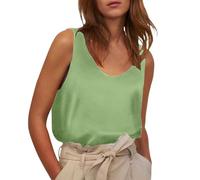 ERASFGAV Womens Silk Satin Vest Top, Silk Tank Tops for Women, Round Neck | Soft Tank Top Summer Basic Camisole Loose Fit Sleeveless Camisole Shirts Elegant Silky Cami Tops