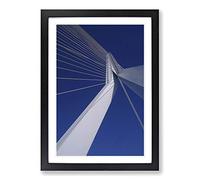 Erasmusbrug Rotterdam Holland Bridge Framed Print | A2 Oak Framed Wall Art | Ready to Hang | Modern Cityscape Picture | Living Room Bedroom Lounge Office