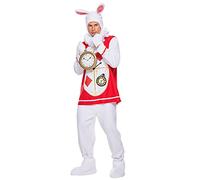 EraSpooky Adult Bunny Costume Unisex Men Women White Rabbit Mascot Halloween Party Suit Size M