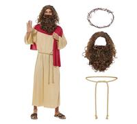 EraSpooky Adult Jesus Costume Men's Biblical Religious Saint Robe Halloween Party Role Play…