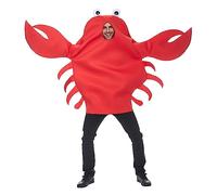 EraSpooky Adult Red Crab Costume Animal Costume Halloween Carnival Party Sea Creature Cosplay Set