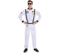 EraSpooky Men's Astronaut Costume Spaceman Suit Fancy Dress Cosplay Halloween Party Funny Outfit for Adult Men