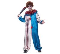 EraSpooky Men's Evil Killer Clown Costume Adult Halloween Jester Outfits