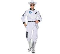 EraSpooky Men's Space Cowboy Costume Adult Spacemen Astronaut Cosplay Halloween Jumpsuit White Size XL