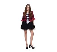 EraSpooky Women's Lady Jokester Costume Deluxe Adult Wicked Trickster Clown Fancy Dress