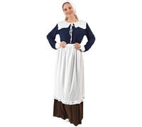 EraSpooky Womens Pilgrim Costume Adult Thanksgiving Day Puritan Outfits