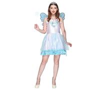 EraSpooky Womens Tooth Fairy Costume Halloween Adult Funny Fairytales Fancy Dress with Wings, Necklace and Magic Stick