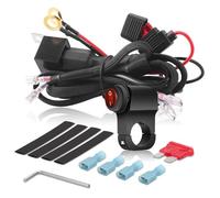 Erato Motorcycle LED Light Wiring Harness Kit 7/8" Handlebar Switch | 12V 2 Leads 10A In-line Fuse 40A Relay 18AWG Nylon Harness for Light Bar Fog Light Driving Lights Auxiliary Work Lights