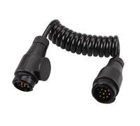 Erato Trailer Cable 13 Pin with Plug Socket 2m Extension Cable 13 Pin Trailer Plug to 13 Pin Plug Adapter Cable Coiled Wiring Harness for Cars Trailers Caravans RVs Campers Bike Racks Trucks