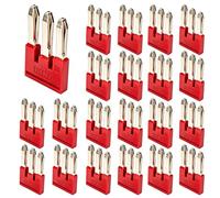 ERAYCO 20Pcs FBS 3-5 Plug-in Bridge, Center Contact Press-Fit Jumper for PT2.5 ST2.5 DIN Rail Terminal Blocks, Insulated Copper Connecting Accessories (3 Pole, Pack of 20)