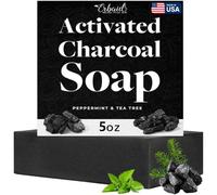 Erbaid Charcoal Soap - Black Natural Soap Made of Activated Carbon - Face and Body Exfoliating Gel for Dry Sensitive and Oily Skin - Bentonite Clay Facial Cleanser for Acne, N Points