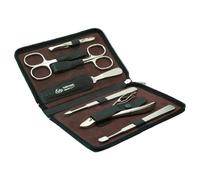 ERBE Erbe Manicure-setsWater buffalo and Russia leather case, 7-part Clip-shut Case in Black
