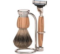 ERBE Shaving-Shop Shaving-sets“Premium Milano Mach3” Shaver Set Olive wood