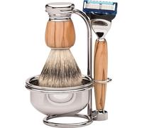 ERBE Shaving-Shop Shaving-setsMilano Fusion shaving set Gillette Fusion olive wood + olive wood shaving brush + stand + shaving soap dish