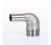 ERBER 1/8 BSP Male Thread x Barb Hose Tail 304 Stainless Steel Elbow Water Pipe Fitting SS304 Reducer Pagoda Joint Connector (Color : 8mm, Size : 1/8")