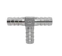 ERBER 304 Stainless Steel 6-25mm Barbed Equal 3 Ways Tee Type Hose Fitting SS304 Water Pipe Joint Connector (Size : 19mm)