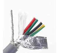 ERBER High flexible 2 3 4 6 8 10 12 10 14 16 core drag chain shielded pure copper cable 22 20 18 AWG PVC bending resistant CNC cable (Color : 3 cores 5meter, Size : 22 AWG-0.3MM)