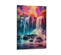 ERBFRIXDB Forest Cascade Wall Decor Poster Canvas Prints Picture Modern Canvas Wall Art Picture Wall Hanging for Living Room Home Decorations 08x12inch(20x30cm)