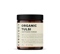 Erbology Organic Tulsi Powder 90g - 90 Servings - Holy Basil - Calm and Mood - Sustainably Sourced Straight from Farm in India - Small Batch - Vegan - GMO-Free - Recyclable Glass Jar