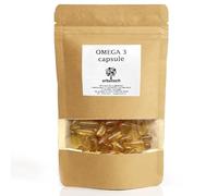 ERBOTECH Omega 3 in Capsules, 200 g Pack, Approximately 140 Fish Oil Tablets, Food Supplement with Fatty Acids to Control Cholesterol and Triglycerides