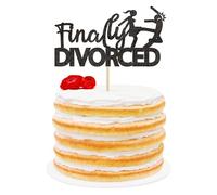 Ercadio 1 Pack Finally Divorce Cake Topper Picks Glitter Black Break up Cake Decoration Picks Bachelor Freedom Party For Women Girl Celebration Theme Cupcake Topper Supplies