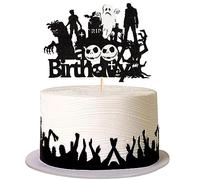 Ercadio 1 Pack Zombie Happy Birthday Cake Topper Assembled Glitter Zombies Cake Pick Decorations for Halloween Theme Birthday Baby Shower Party Supplies