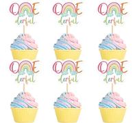 Ercadio 24 Pack Onederful Cupcake Toppers Picks Onederful Cupcake Decorations for Baby Shower Kids first Birthday Theme Party Cake Decoration Supplies