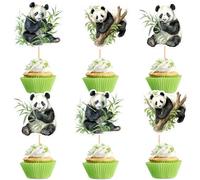 Ercadio 24 Pack Panda Cupcake Toppers Panda Cupcake Picks Animal Cupcake Picks Panda Birthday Cupcake Decorations for Baby Shower Birthday Animal Theme Party Cake Decor Supplies