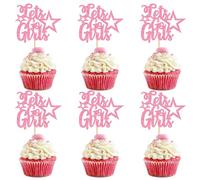 Ercadio 24 Pcs Bachelor Party Cupcake Toppers Picks Pink Glitter Let's Go Girl Forever Cake Decoration Bridal Shower Party Theme Supplies