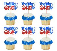 Ercadio 24 PCS Fishing Cupcake Toppers Picks Fishing Birthday Party Cake Decorations for Kids Boys Go Fish Cake Drink Toppers Baby Shower Party Summer Outdoor Fishing Party Cake Decor