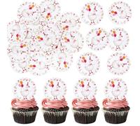 Ercadio 40 Pack Edible Silly Goose Cupcake Toppers Pink Flower Goose Cake Drink Topper Picks Spring Theme Baby Shower Kids Birthday Silly Goose Party Party Cupcake Picks Decorations Supplies