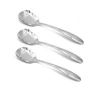 ERCENTURY Stainless Steel Soup Spoons,Table Spoons,Dinner Spoons,Rice Spoons,Special Square Design,Mirror Polish,Small Size(6.1 Inches Length,1.53 Inches Width,0.11inch Thickness), Set of 3
