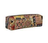 ERCgad African Textile Patchwork Print Adult Pencil Case Office Travel Stationery Organizer Pouch Stylish Versatile