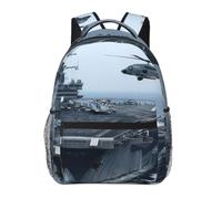 ERCgad Aircraft Carrier Print Versatile Leisure Backpack Lightweight Outdoor Travel Everyday Use Accessory