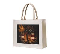 ERCgad American Flag With Cowboy Boots Print Unisex Tote Bag Large Reusable Lightweight Shopping Travel Office Work Weekend
