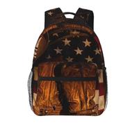 ERCgad American Flag With Cowboy Boots Print Versatile Leisure Backpack Lightweight Outdoor Travel Everyday Use Accessory