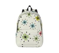 ERCgad Atomic Stars Pattern Print Lightweight Unisex Backpack Double Shoulder Bag Travel Outdoor Use Shopping Daily