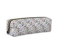 ERCgad Barber Shop Monochrome Style Print Adult Pencil Case Office Travel Stationery Organizer Pouch Stylish Versatile