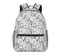 ERCgad Barber Shop Monochrome Style Print Versatile Leisure Backpack Lightweight Outdoor Travel Everyday Use Accessory