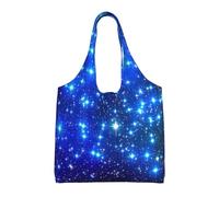 ERCgad Blue Shining Stars Print Extra-Large Canvas Tote Bag Shoulder Shopping Beach Travel Commuting Yoga Work