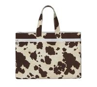 ERCgad Brown Cow Spots Print Lightweight Canvas Tote File Bag Books Office Supplies Shopping Daily Essentials