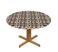 ERCgad Brown Cow Spots Print Round Tablecloth For Dining Room Wedding Party Outdoor Picnics Table Cover