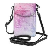 ERCgad Colorful Marble Pastel Red Blue Purple Print Shoulder Bag Women Crossbody Phone Case Lightweight Fashion Portable Accessory