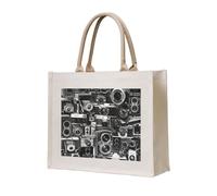 ERCgad Cool Camera Collection Print Unisex Tote Bag Large Reusable Lightweight Shopping Travel Office Work Weekend