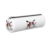 ERCgad Cool Drum Set Print Unisex Pencil Case Stylish Pen Pouch Everday Travel Office Stationery Organizer