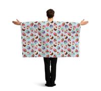 ERCgad Cupcake Pattern Print Patriotic Flag Cape Costume Celebration Adults Accessory Festive Sports Events