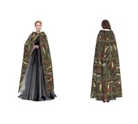 ERCgad Fishing Lure Style Print Adults Hooded Cloak Carnival Cosplay Medieval Costume Festivals Outdoor Travel