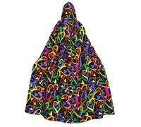 ERCgad Gay Pride Rainbow Print Adults Hooded Cloak Carnival Themed Costume For Masquerade Cosplay Lightweight Robe
